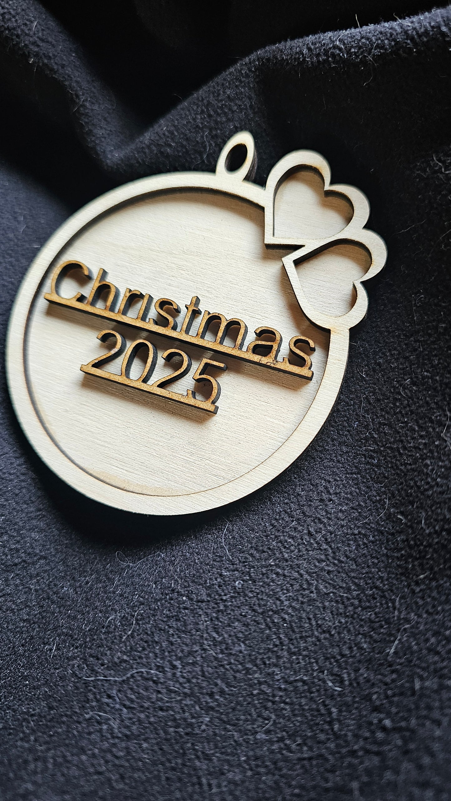 Julekugle med 3D-effekt i beige nuance