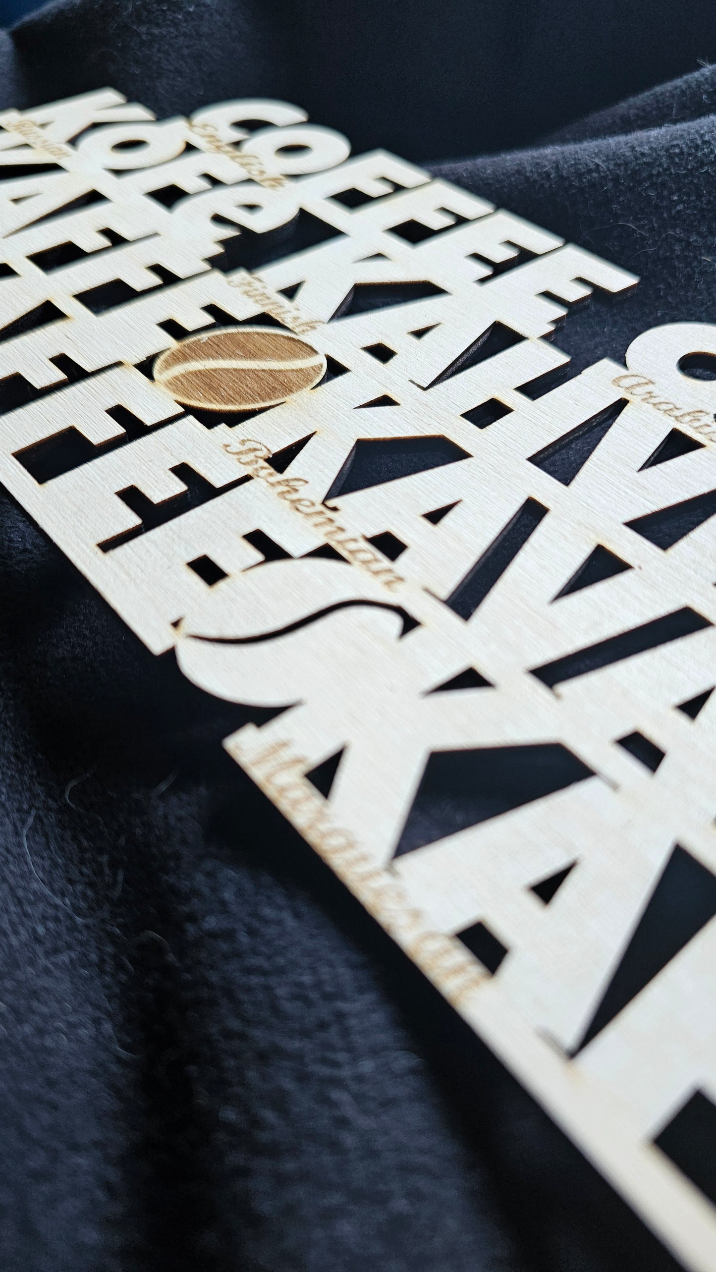 Personligt kaffebar skilt i birkefiner