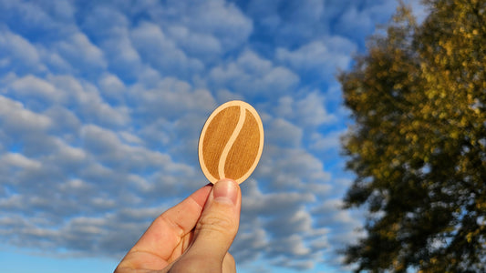 Kaffebønne skilt i træ fra Northern Cuts
